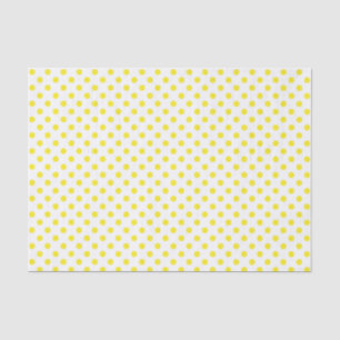Seda Punto amarillo de polka en papel blanco