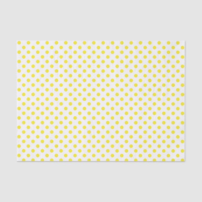 Seda Punto amarillo de polka en papel blanco (Anverso)
