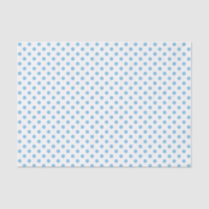 Seda Punto azul claro de polka en papel blanco