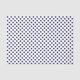 Seda Punto de polka azul de la marina en papel blanco