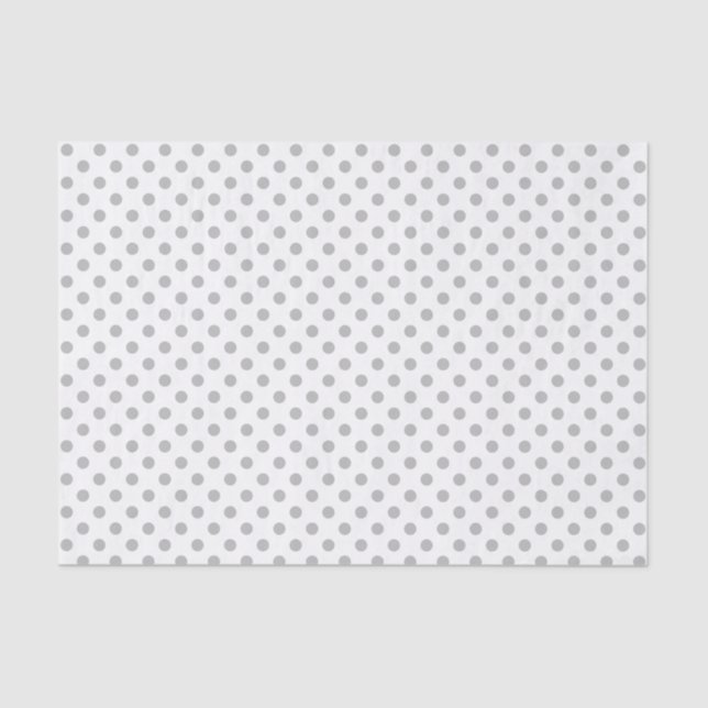 Seda Punto de polka gris en papel blanco (Anverso)