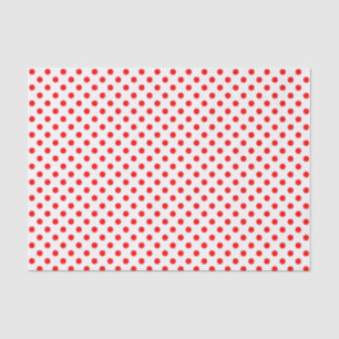Seda Punto de Polka Rojo en papel teñido blanco
