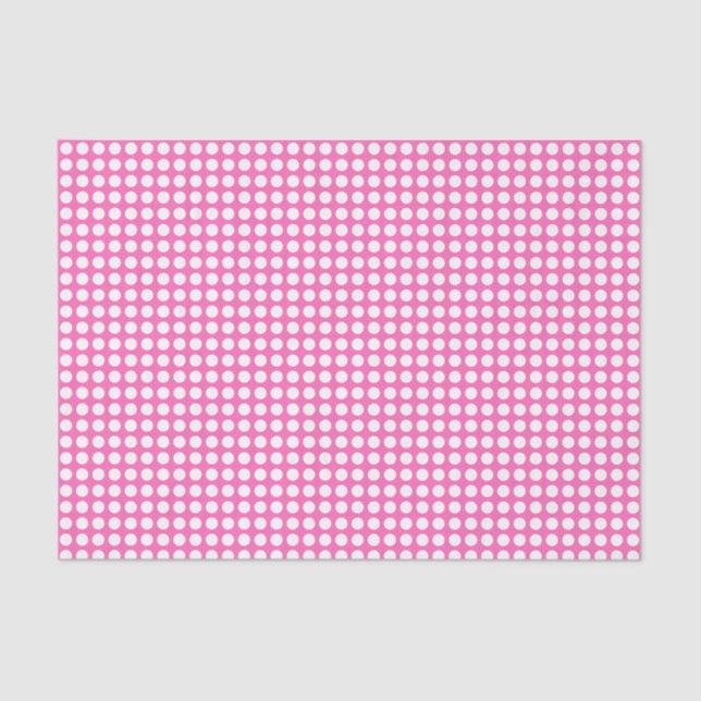 Seda Puntos blancos en papel de tejido rosa (Anverso)