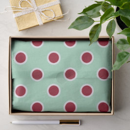 Seda Puntos de polka marrón en papel de timbre verde