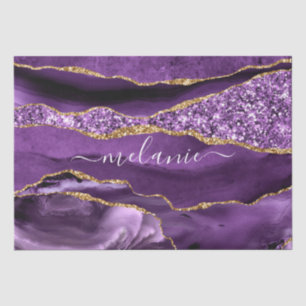 Seda Purple Gold Purpurina Marble su nombre Papel de te