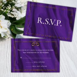 Seda púrpura y Boda de Oro RSVP