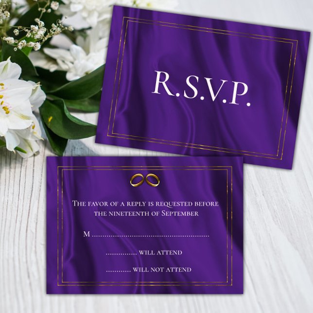 Seda púrpura y Boda de Oro RSVP (Subido por el creador)
