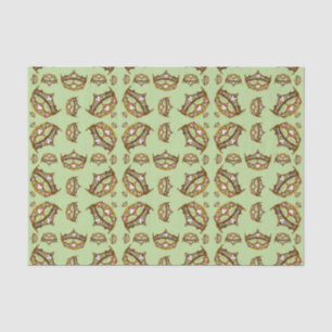 Seda Queen Hearts Gold Crowns Tiaras papel de tejido de