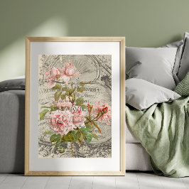 Seda Rama de Rosas Rosadas Papel de Decoupage