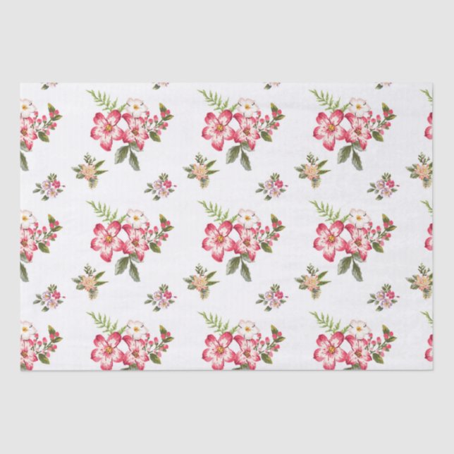 Seda ramo de papel de tejido de flores (Anverso)