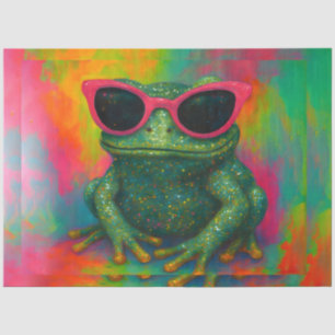 Seda Rana Purpurinoso con gafas de sol Papel desconchad