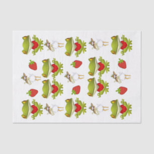 Seda Ranas de papel de tejidos de pollo Fresa