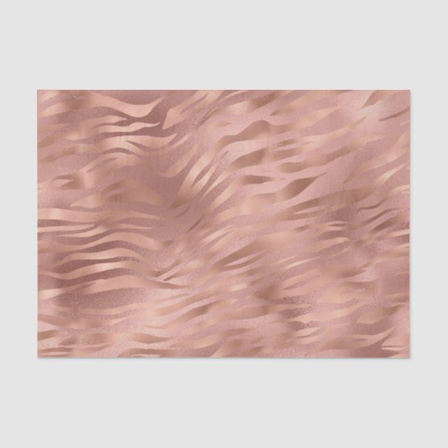 Seda Rayas de tigre de papel de aluminio de oro rosa (Anverso)