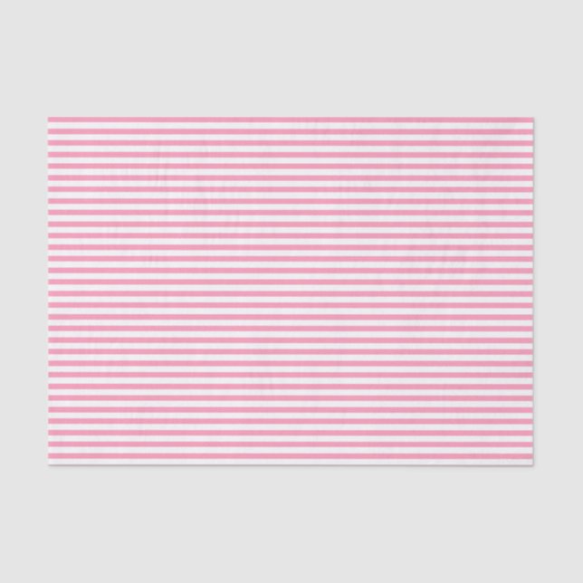 Seda Rayas finas rosadas y blancas - Papel de tejidos (Anverso)