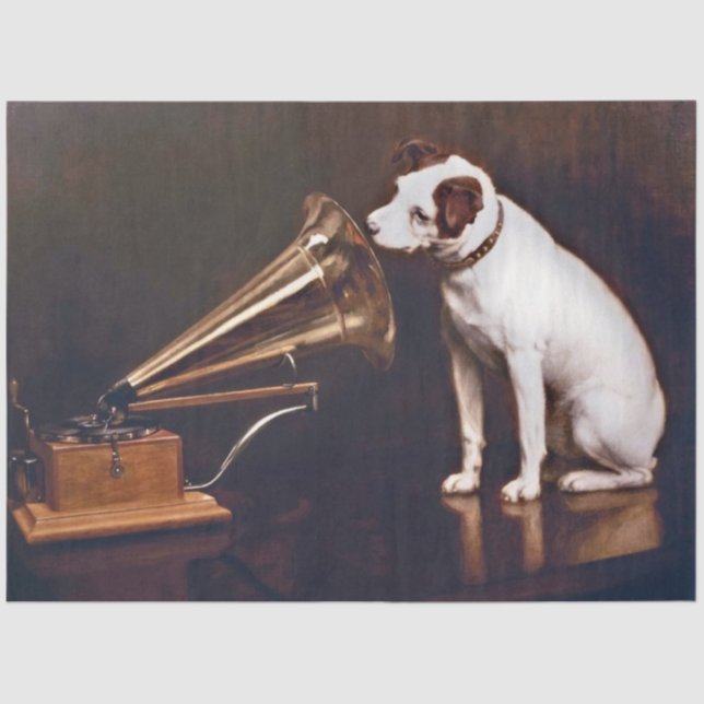 Seda RCA Victor Dog Papel de tono desconchado (Anverso)