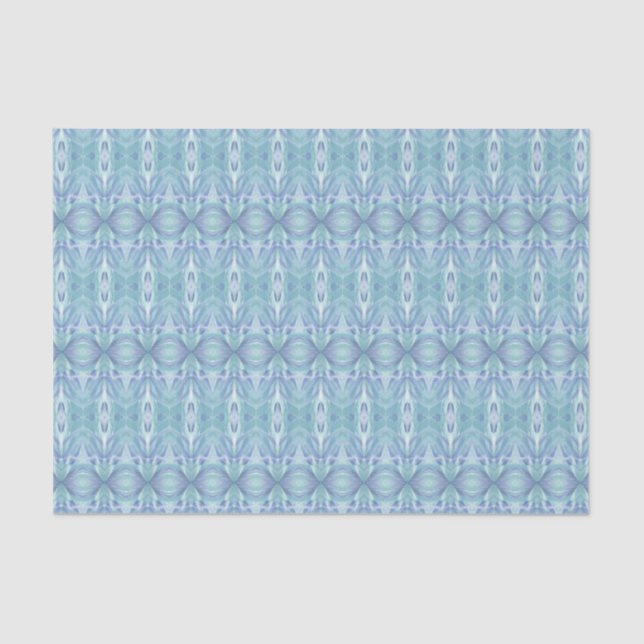 Seda Resumen Modelo Kaleidoscope Papel de tejido azul (Anverso)