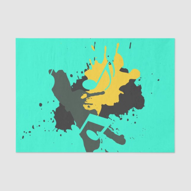 Seda Resumen Notas musicales Papel de tejidos (Anverso)