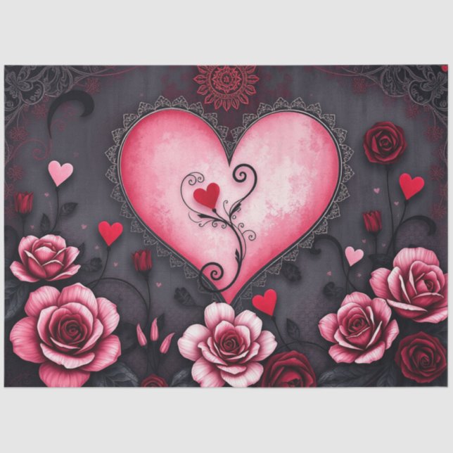 Seda Resumen romántico de papel de tejido gótico (Anverso)