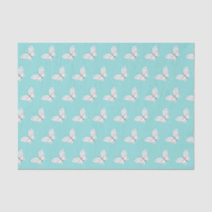 Seda Robins Huevo Papel de tejidos azul y mariposas bla