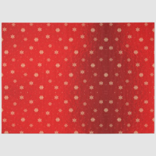 Seda Rojo Papel Metalizado Copos de Nieve Navidad