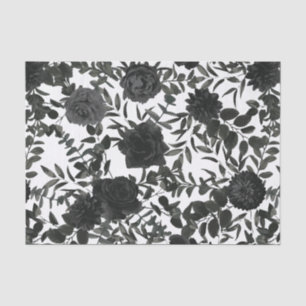 Seda Rosa blanco y negro Papel de tejido gótico Boda