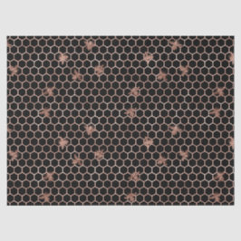 Seda Rosa Gold Bee Series Diseño 7 Papel de tejidos