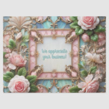 Rosas con marco de personalizable Papel de ajuste 