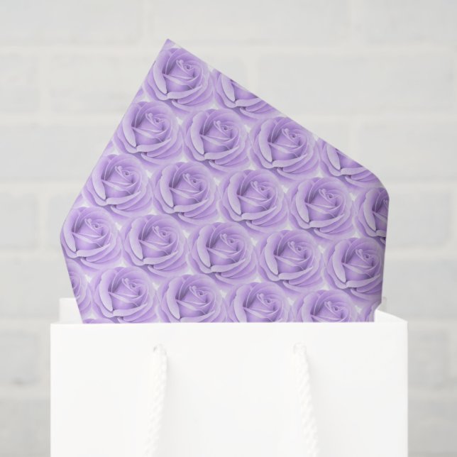 Seda Rosas de Lavanda de Papel Tejido (Bolsa de regalo)
