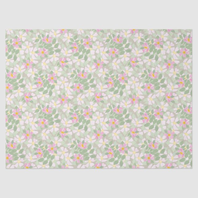 Seda Rosas de perro rosado bonito en papel tapete (Anverso)