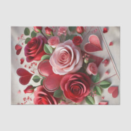 Seda Rosas del Día de San Valentín y papel del corazón