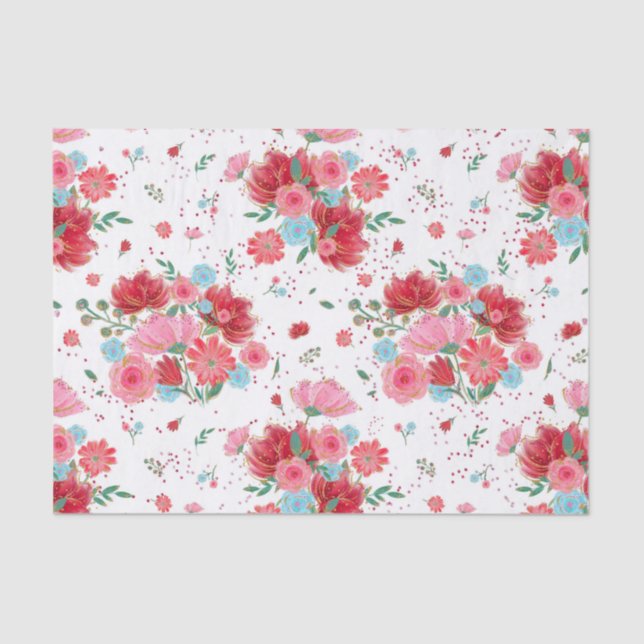 Seda Rosas florales de papel de tejidos el día de San V (Anverso)
