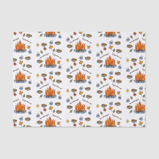 Seda S’more el tema del camping de papel de tejidos más (Anverso)