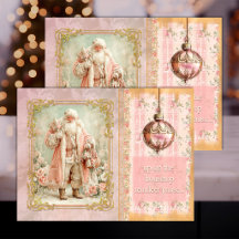 Santa Festivo en Rosa – Papel de Decoupage de Teji