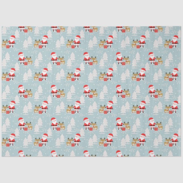 Seda Santa, hombres de nieve, Rudolph y presenta papel  (Anverso)