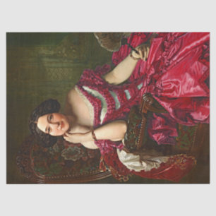 Seda Señora Elegante Vintage En Papel De Tejido De Deco