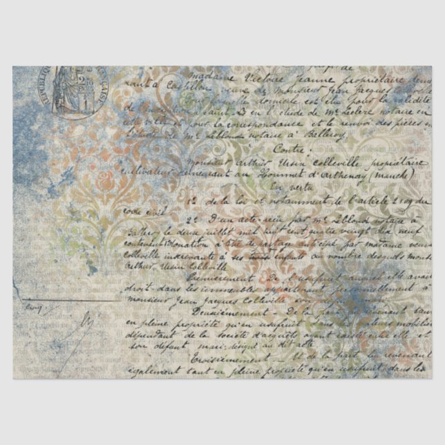 Seda Serie de Papel Deteriorado Ephemera Diseño 4 (Anverso)