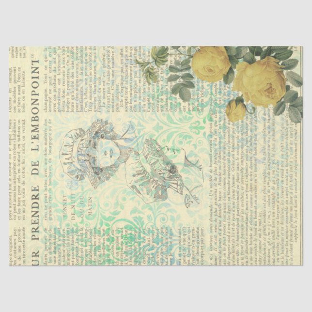 Seda Serie de Papel Francés Ephemera Diseño 14 (Anverso)