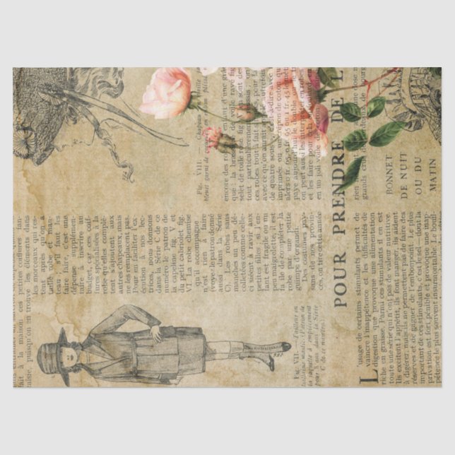 Seda Serie de Papel Francés Ephemera Diseño 16 (Anverso)