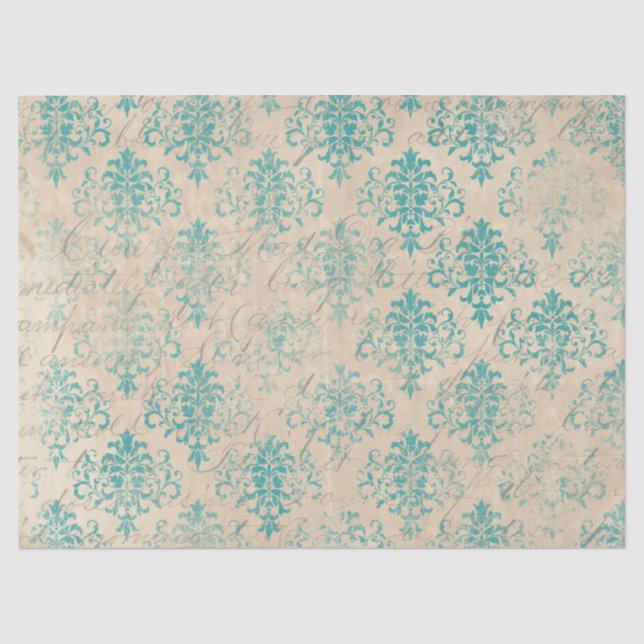 Seda Serie de Papel Turquesa Efímera Diseño 12 (Anverso)