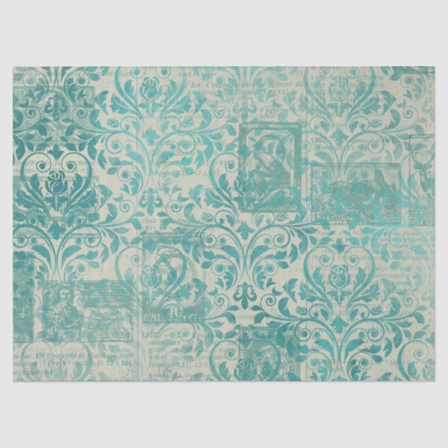 Seda Serie de Papel Turquesa Efímera Diseño 19 (Anverso)