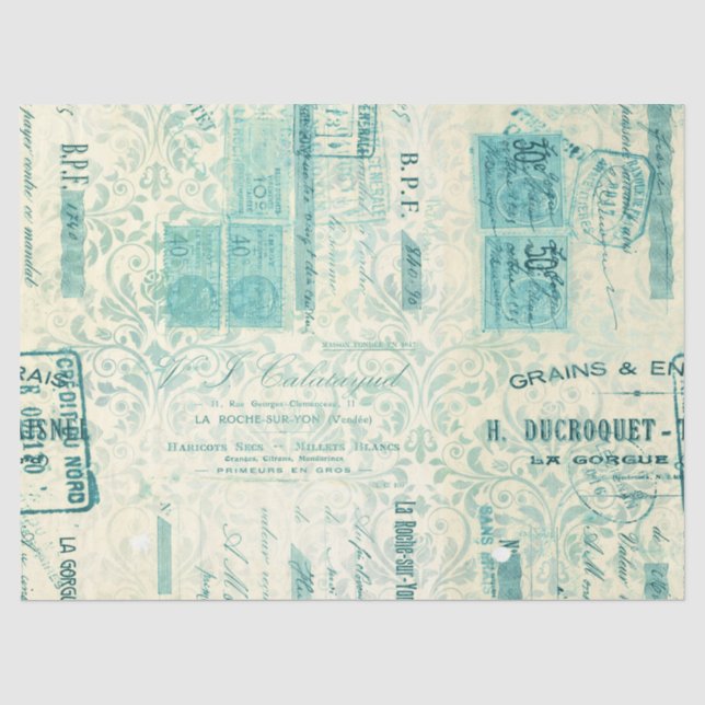 Seda Serie de Papel Turquesa Efímero Diseño 8 (Anverso)
