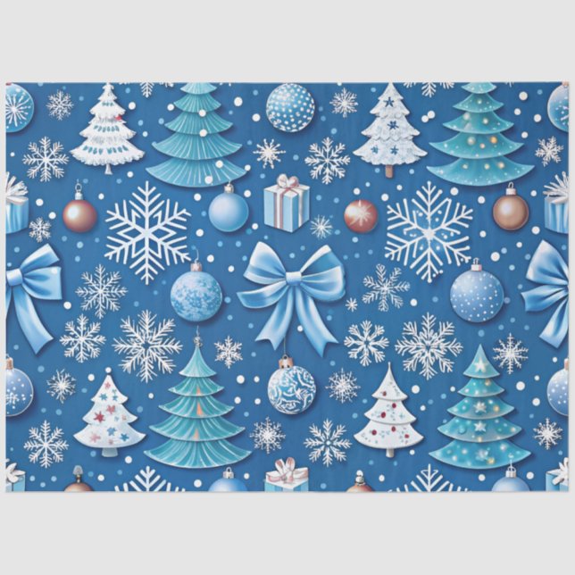 Seda Sofisticado papel de ajuste de Navidades azules pa (Anverso)