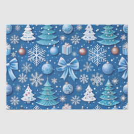 Seda Sofisticado papel de ajuste de Navidades azules pa