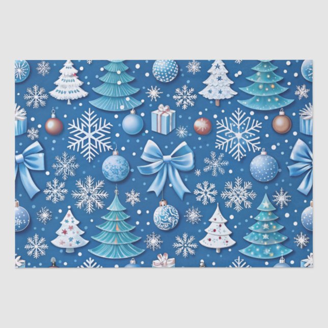 Seda Sofisticado papel de ajuste de Navidades azules pa (Anverso)