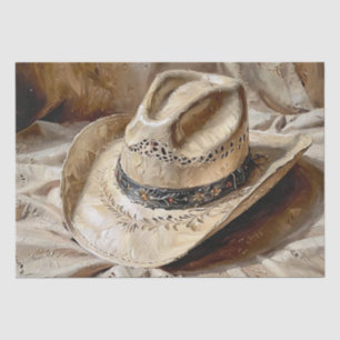 Seda Sombrero de Vaquera Floral Papel de Decoupage Tiss