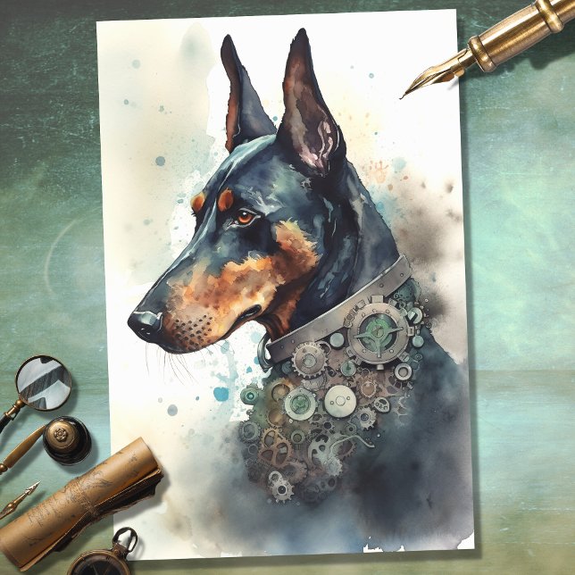 Seda Steampunk Doberman 3 Papel de desconfianza (Subido por el creador)