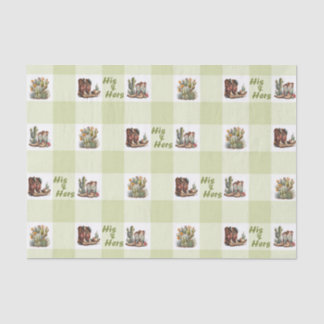 Seda Su y su cowboy Cowgirl botan papel de tejidos