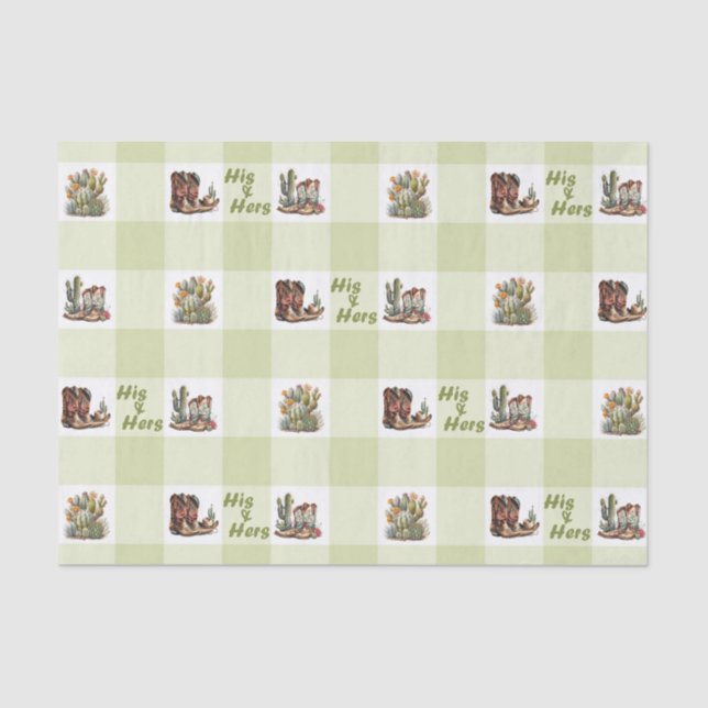 Seda Su y su cowboy Cowgirl botan papel de tejidos (Anverso)