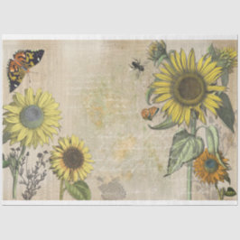 Seda Sueños de girasol Papel del tejido de la desconexi