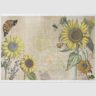 Seda Sueños de girasol Papel del tejido de la desconexi